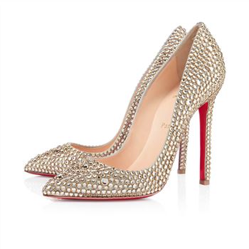 Christian Louboutin Pigalle Strass 120mm Special Occasion Gold