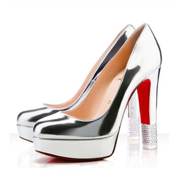 Christian Louboutin Embellished 140mm Pumps Silver