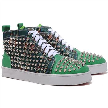 Christian Louboutin Louis Spikes Sneakers Green