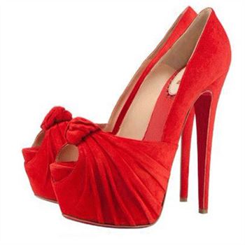 Christian Louboutin Lady Gres 160mm Peep Toe Pumps Red
