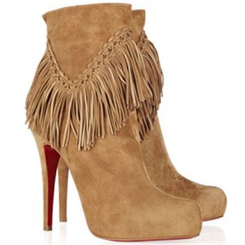 Christian Louboutin Rom 120mm Ankle Boots Camel