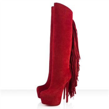 Christian Louboutin Interlopa 160mm Boots Moroccan Red